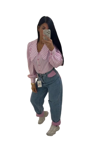 Camicia righe pink