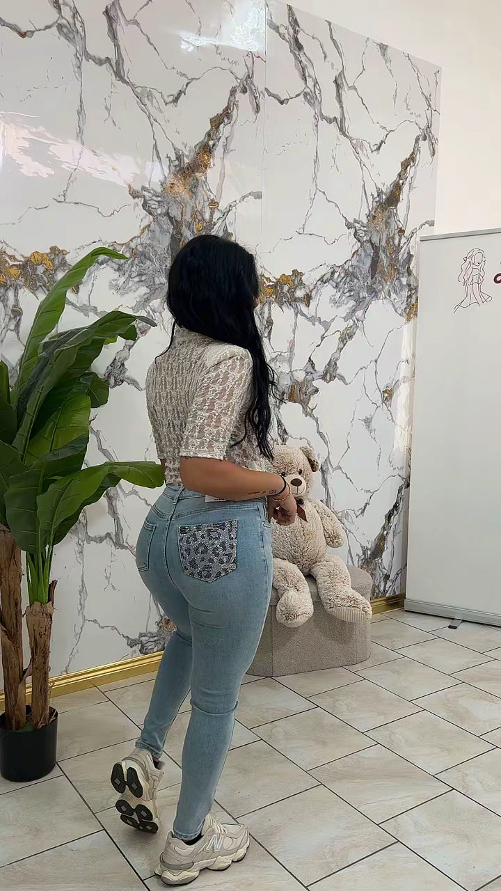 Jeans Pushup tasca glitter