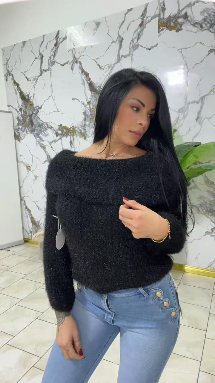 Maglione scollo barca