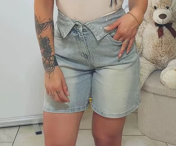 Bermuda con risvolto Glitter